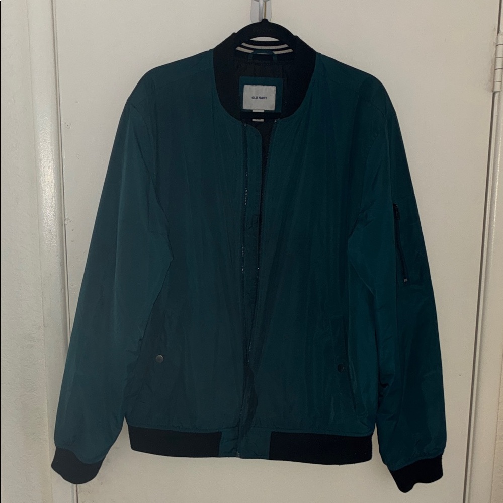 Old Navy Men's Bomber Jacket with Black Trim